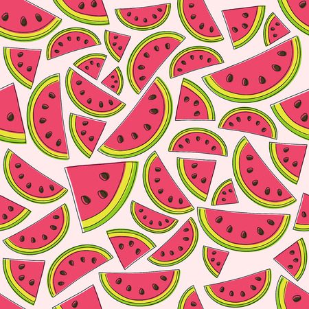 Summer pattern with watermelons. Vector.のイラスト素材