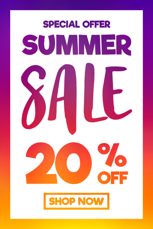 Design of multicoloured poster for Summer Sale. Vector.のイラスト素材