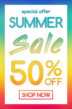 Multicoloured poster for Summer Sale. Vector.のイラスト素材