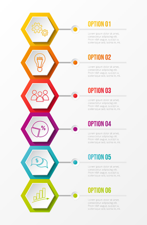 Business infographic template with colourful icons. Vector.のイラスト素材