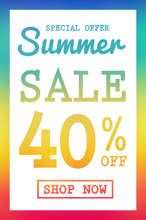 Design of multicoloured poster for Summer Sale. Vector.のイラスト素材