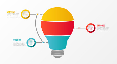 Concept of business idea infographic - template with colourful icons. Vector.のイラスト素材