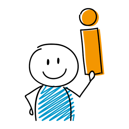 Information sign with smiley stickman. Vector.のイラスト素材