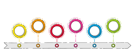 Empty infographic template with hand drawn elements. Vector.のイラスト素材