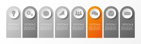 Bookmark infograph with business icons. Vector.のイラスト素材