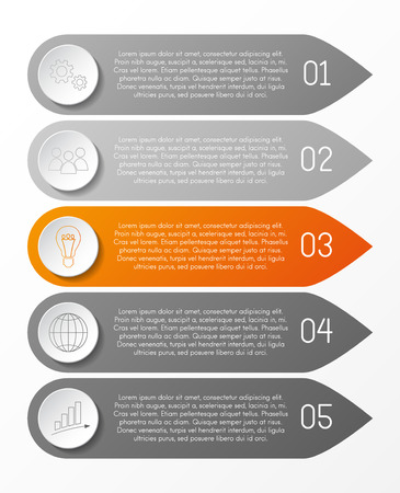 Layout of bookmark infographic with icons. Vector.のイラスト素材