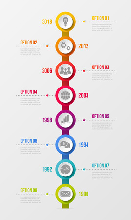 Company milestone with financial icons. Vector.のイラスト素材