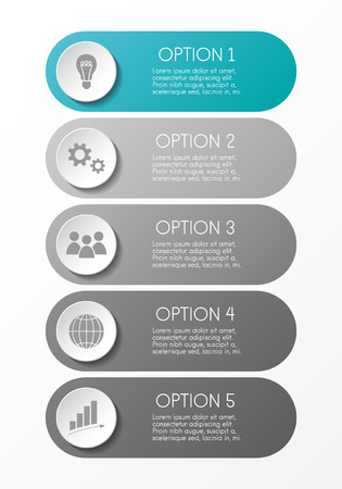 Gray infograph with business icons. Vector.のイラスト素材