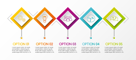 Company milestone with business icons - company timeline. Vector.のイラスト素材
