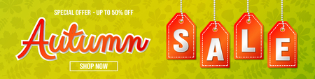 Autumn Sale - colourful banner. Vector.のイラスト素材