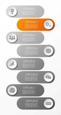 Gray infographic template with icons. Vector.のイラスト素材