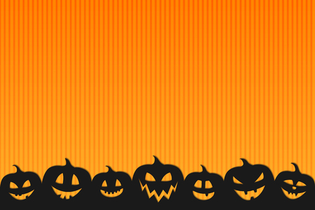 Halloween background with funny silhouettes of pumpkins. Vector.のイラスト素材