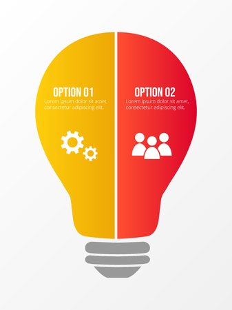 Business infographic - colourful bulb with icons.のイラスト素材