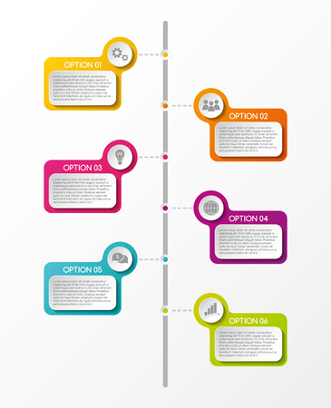 Colorful infographic with business icons. Vector.のイラスト素材