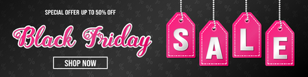 Black Friday Sale - design of modern banner. Vector.のイラスト素材