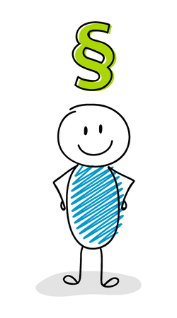 Smiley stickman with section mark (paragraph( icon. Vector.のイラスト素材