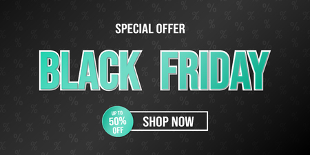 Design of panoramic banner for Black Friday Sale. Vector.のイラスト素材