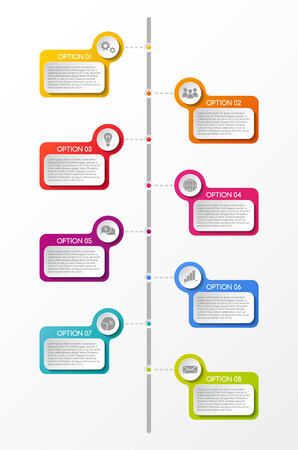 Colorful infographic with business icons. Vector.のイラスト素材