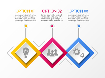 Business infographic with rhombus icons. Vector.のイラスト素材