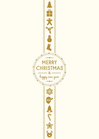 Concept of Christmas card with decorations. Vector.のイラスト素材