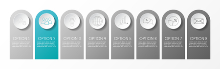 Gray infographic with business icons. Vector.のイラスト素材