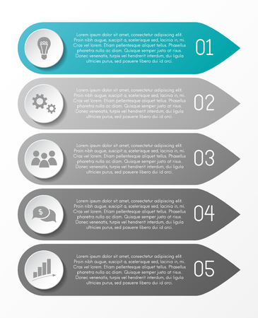 Concept of bookmark infographic template. Vector.のイラスト素材
