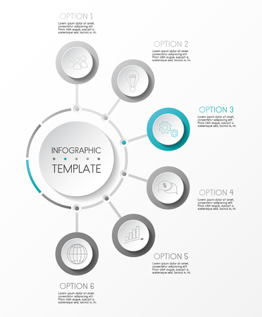 Round infographic with business icons. Vector.のイラスト素材