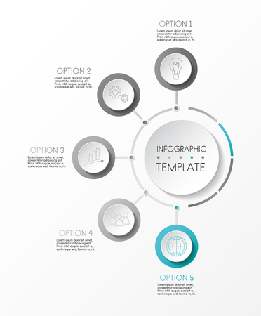 Gray infographic with business icons. Vector.のイラスト素材