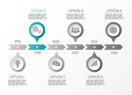 Concept of company timeline - business infograph. Vector.のイラスト素材
