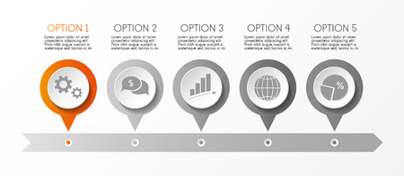Business infograph with icons - concept of template. Vector.のイラスト素材