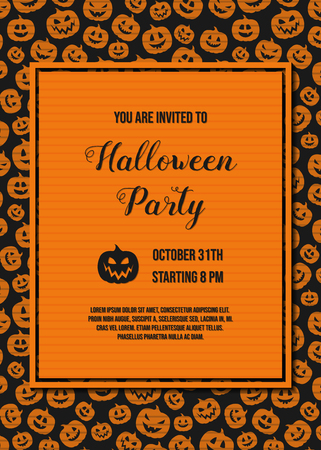 Halloween Party - concept of invitation. Vector.のイラスト素材