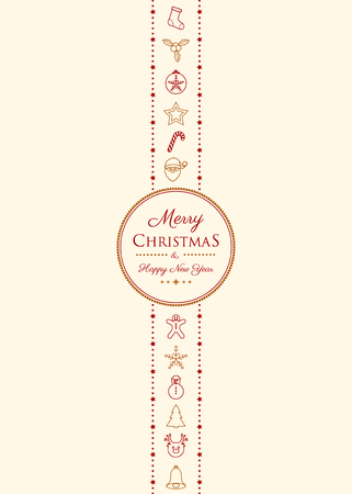 Concept of Concept of Christmas card with hand drawn decorations. Vector.のイラスト素材