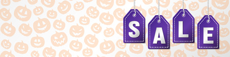 Halloween Sale - background with pumpkins and copyspace. Vector.のイラスト素材