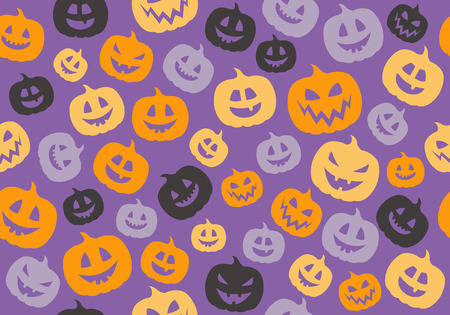 Halloween background with funny pumpkins. Vector.のイラスト素材
