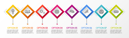 Rhombus infographic with business icons. Vector.のイラスト素材
