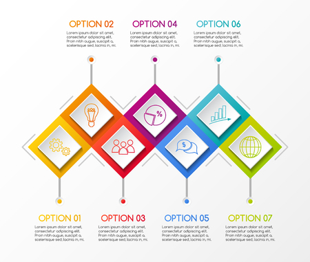 Company milestone with business icons - company timeline. Vector.のイラスト素材