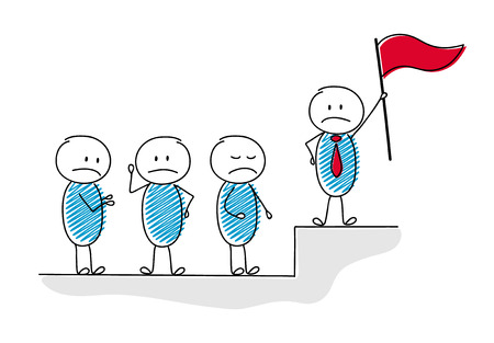 Concept of team leader standing on the top. Vector.のイラスト素材
