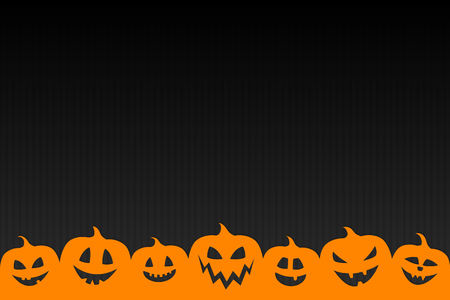 Empty Halloween card with silhouettes of pumpkins. Vector.のイラスト素材