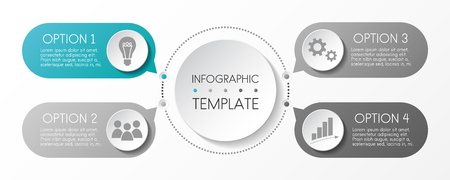 Round infograph with business icons. Vector.のイラスト素材