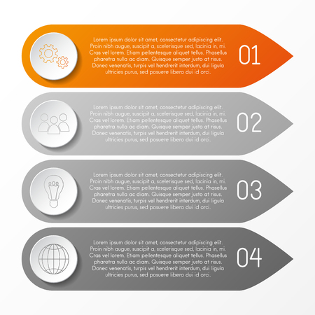 Layout of bookmark infographic with icons. Vector.のイラスト素材