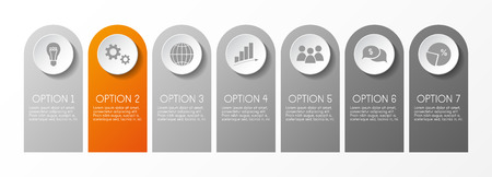 Bookmark infograph with business icons. Vector.のイラスト素材