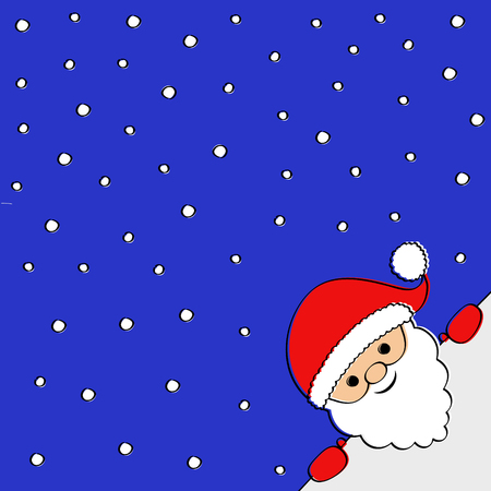 Santa Claus on background with snowflakes. Vector.のイラスト素材