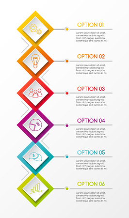 Rhombus infographic with business icons. Vector.のイラスト素材