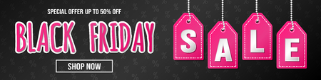 Design of panoramic banner for Black Friday Sale. Vector.のイラスト素材