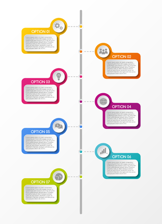 Colorful infographic with business icons. Vector.のイラスト素材