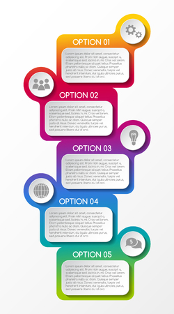 Layout of business infographic with icons. Vector.のイラスト素材