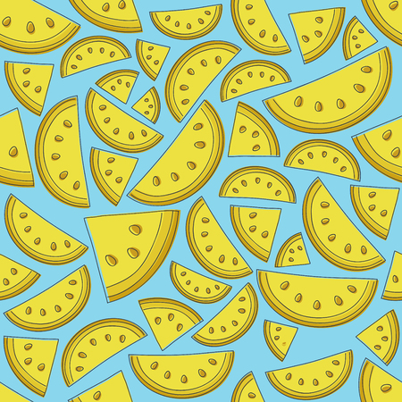 Concept of summer background with melons. Vector.のイラスト素材