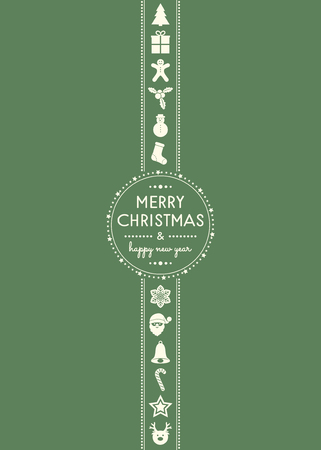 Christmas card with decorations and greetings. Vector.のイラスト素材