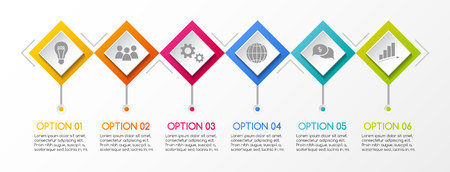 Rhombus infographic with business icons. Vector.のイラスト素材
