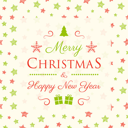 Merry Christmas - wishes with decoration.のイラスト素材
